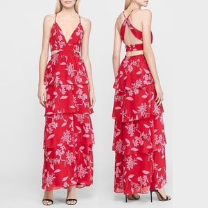 EXPRESS - Floral Tiered Twist Back Maxi Dress